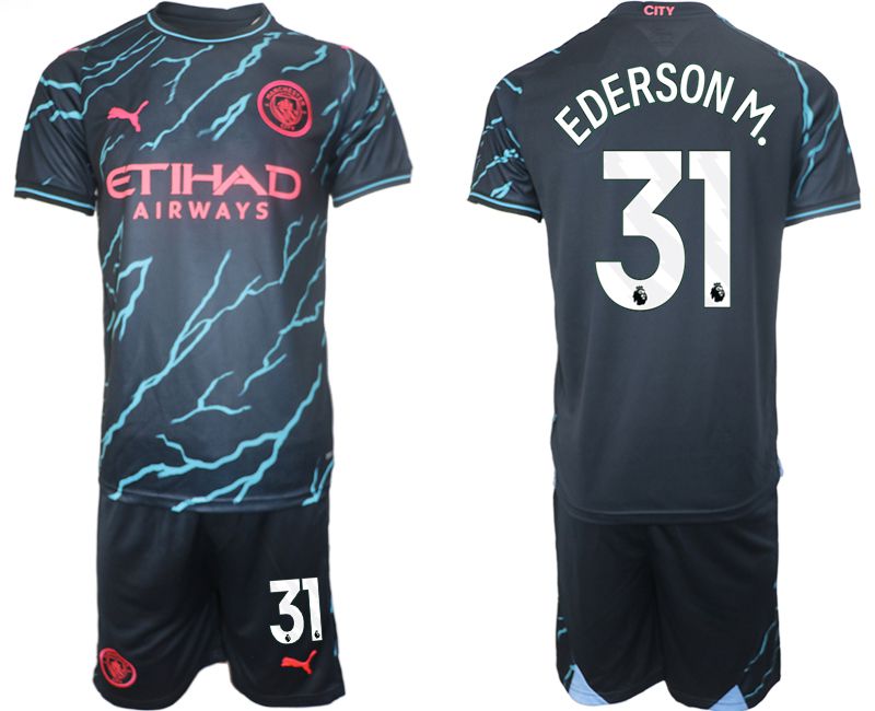 Men 2023-2024 Club Manchester City away blue #31 Soccer Jersey